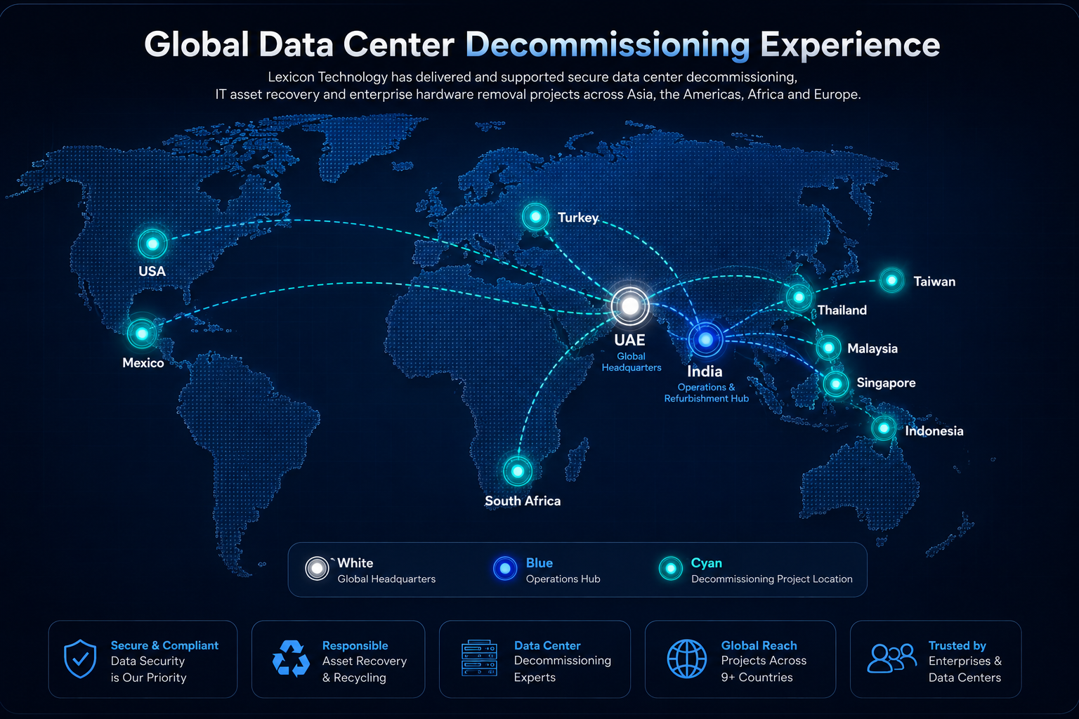 Lexicon Technology global data center decommissioning locations and service capabilities
